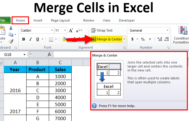 Merging contents of two cells in excel